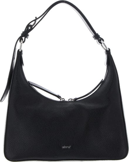 abro Leren Schoudertas Leather Ariete Shoulderbag Black / Nickel Zwart