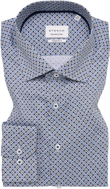 business overhemd Eterna Modern Fit blauw