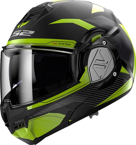 LS2 FF906 Advant Revo systeemhelm mat zwart geel