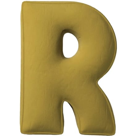 Kussen letter r Yellow Tipi Posh Velvet
