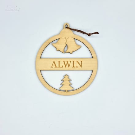 ]Nice Little Things] - Houten Kerstbal - met Naam - Esdoorn