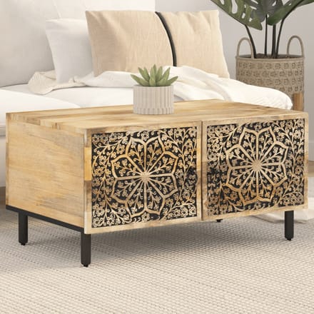 vidaXL - Salontafel - 80x50x40 - cm - massief - mangohout