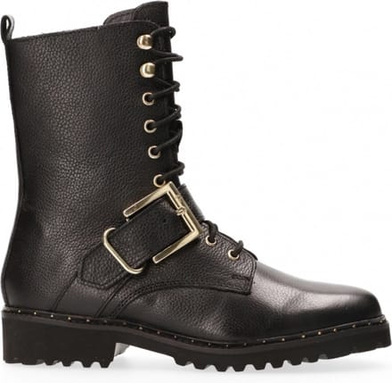 Van Dalen - Veterbootie leer - Black - 40