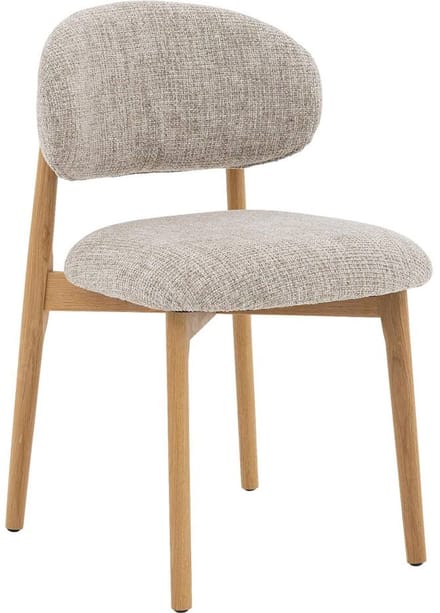Goossens Eetkamerstoel Bessy - Zonder Armleuning - Stof - Beige