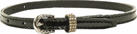 Patent leather spur straps-golden-1 pair