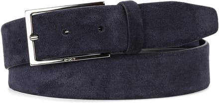 BOSS leren heren riem - donkerblauw