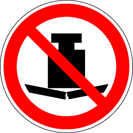 Geen zware last plaatsen sticker - ISO 7010 - P012 400 mm