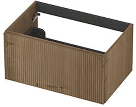 INK - Onderkast 1L Fineer Gefreesd Tbv Greep - 700x450x400 Mm - Ash Grey