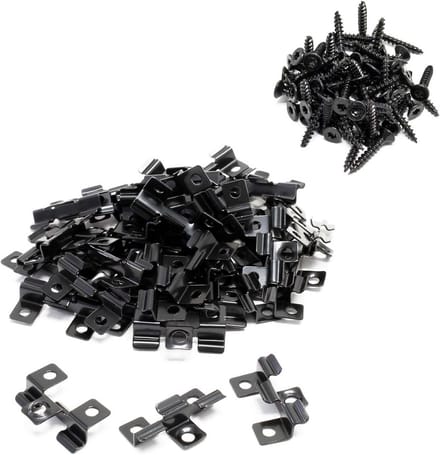 50x Montageclips voor Terrasplanken (8mm Sleuf) met 60 RVS Schroeven