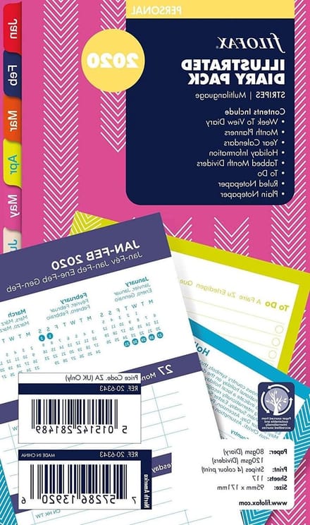 Persoonlijke Agenda Vulling - Weekoverzicht - Afspraken Plannen - Gestreept Design - Persoonlijk Formaat - Multilingual