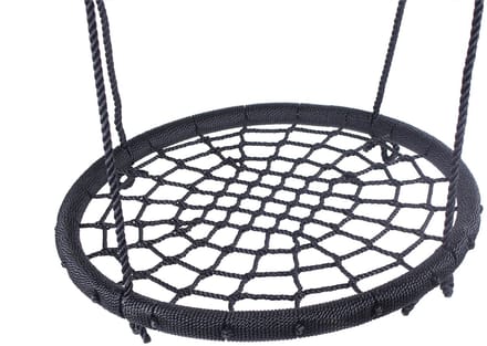 B-Play Nestschommel Zwart Ø120 cm PP touwen (Extra lange touwen)