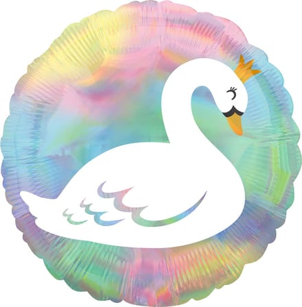 Anagram Folieballon Pastel Swan Junior 45 Cm Wit/blauw/roze