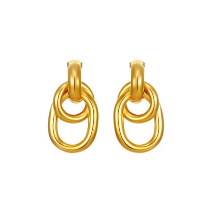 FlowJewels - oorbellen - stainless steel - goud kleurig