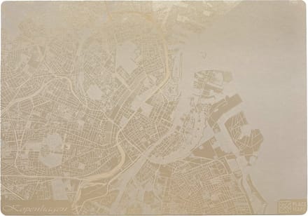 Place Maps Placemat Stadskaart Kopenhagen - Kunstleer - Champagne - 1 Stuk