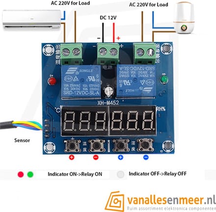 XH-M452 DC 12 V LED Dual Digitale Temperatuur-vochtigheidsregelaar