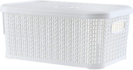 Galicja - Opberger - Crème - 12,5x29x20 cm - Inclusief Deksel