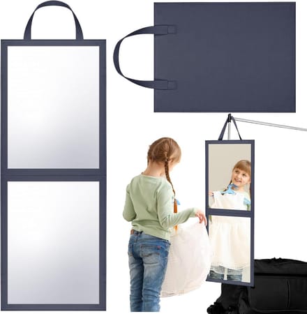 Uitklapbare Volledige Lengte Spiegel (85x34 cm) Hangend en Draagbaar voor Dans en Make-up