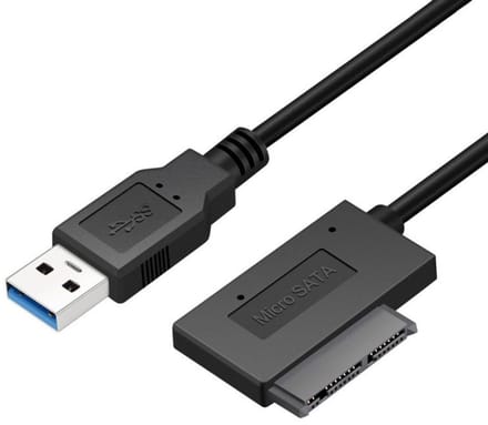 Allecto - USB 3.0 naar Micro SATA 7+9 Adapter Kabel - 10cm - 5Gbps Dataoverdracht