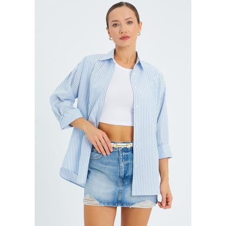 Gestreept Poplin Shirt