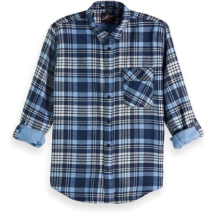 Scotch & Soda Lange Mouw Blauw Heren Geruit Overhemd 145422 0218