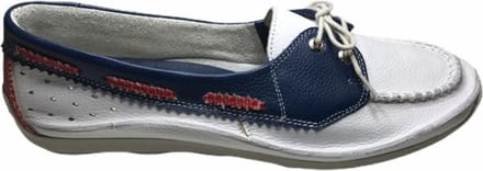 Softwaves veter moncassin 46935 wit blauw rood mt 45