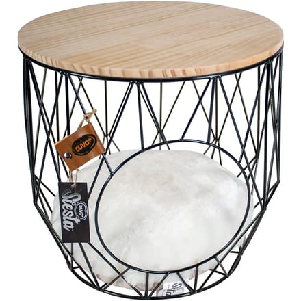 Duvo+ Kattenmand Caviar metalen mand met tafelblad Zwart 33x33x39cm