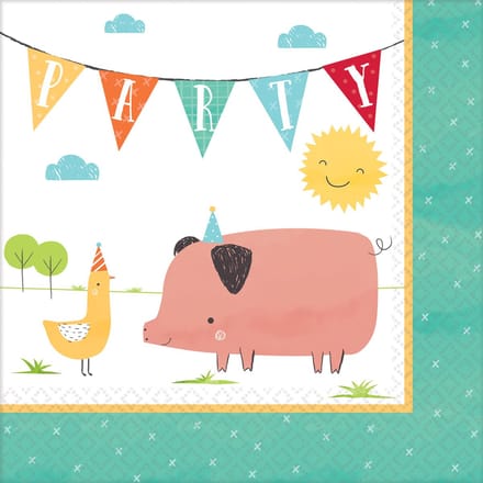 Barnyard Ranch servetset van 16 stuks 33x33 cm
