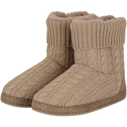 Apollo Dames Pantoffels Kabel Patroon Taupe - Maat 39/40