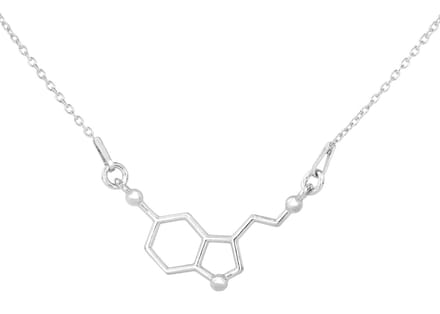 ARLIZI 2477 Ketting serotonine molecuul hanger - sterling zilver - 47 cm