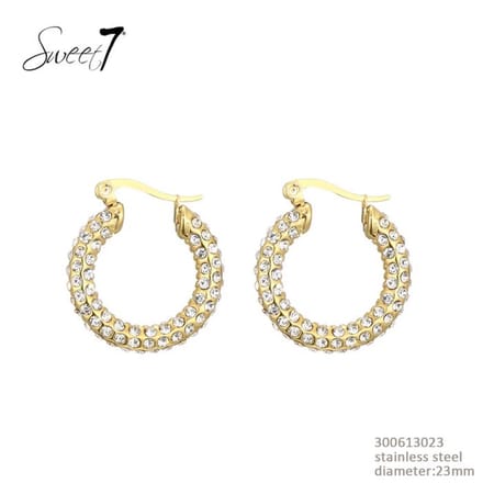 Oorbel strass - goud