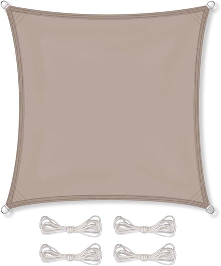 Zonnescherm Waterdicht 3x3m - Beige - UV Bescherming en Windbestendig