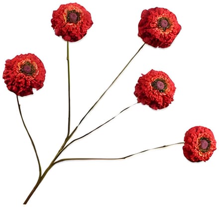 Kunstbloem Zinnia Rood - 91 cm