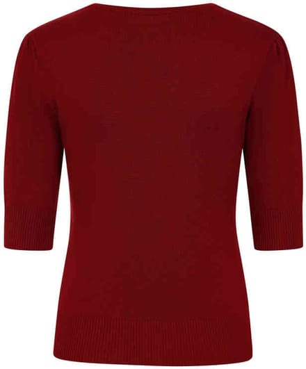 Banned - Grace Gebreide trui - S - Bordeaux rood