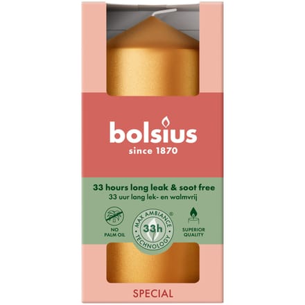 Bolsius - Stompkaars - 120x58mm - Metallic Golden Orange