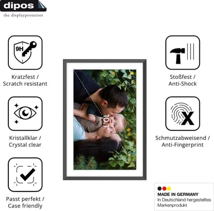 dipos – 2x Pantserfolie geschikt voor ARZOPA 10.1 Zoll Digitaler Bilderrahmen | 9H Screenprotector