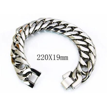 Rvs sieraden - Stijlvolle Brede Cuban armband - gourmet sieraad-22cm