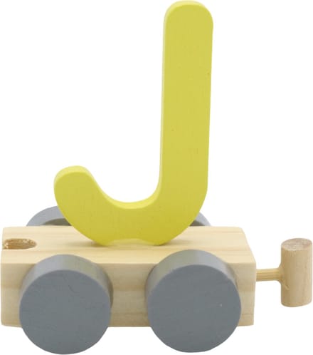 Lettertrein J geel | * totale trein pas vanaf 3, diverse, wagonnetjes bestellen aub