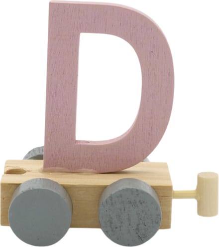 Lettertrein D roze | * totale trein pas vanaf 3, diverse, wagonnetjes bestellen aub