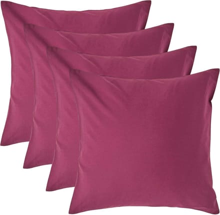 Homescapes Kussensloop 40x40 cm Set van 4 – Bordeaux – 100% Egyptisch Perkal Katoen – 200 TC