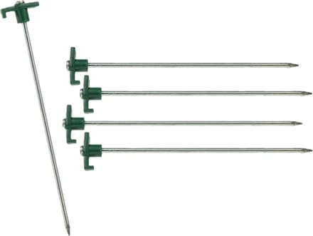 Grondpennen/tentharingen - 24x st - metaal met haak - 25 cm - rotspennen