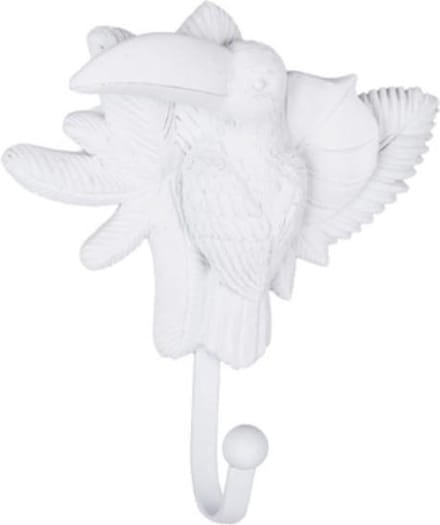 Present Time Kapstokhaak Toekan 12,5 X 10 Cm Polyresin Wit