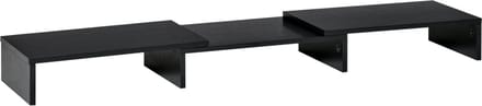 Vinsetto Monitorstandaard verstelbaar met 3 opbergplanken - Beeldschermverhoger - Bureau organizer - Zwart