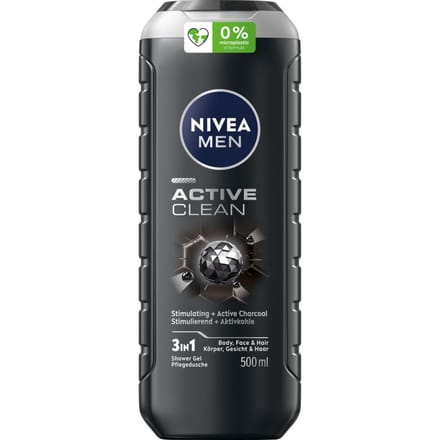 Nivea men active clean 3-in-1 douchegel voor mannen - Reinigend met actieve kool 500ml