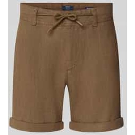Linenshorts met strikceintuur en achterzakken
