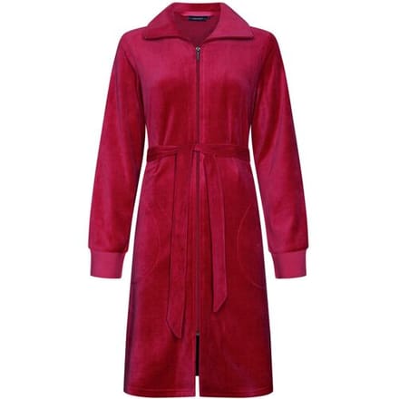Badjas Pastunette Flow - Rood - Velour - Rits - Maat S