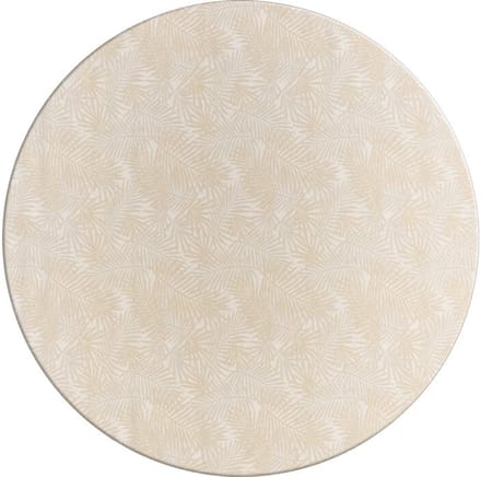 Rond Tafelkleed Gecoat Jacquard - Ø 160 cm -Palm Leaves- Beige