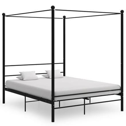 vidaXL - Hemelbedframe - metaal - zwart - 160x200 - cm
