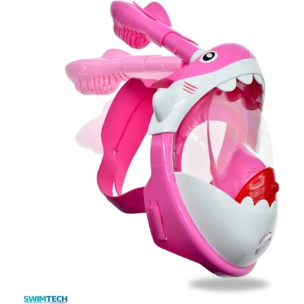 SwimTech Full Face snorkelmasker - kinderen - snorkelen - roze