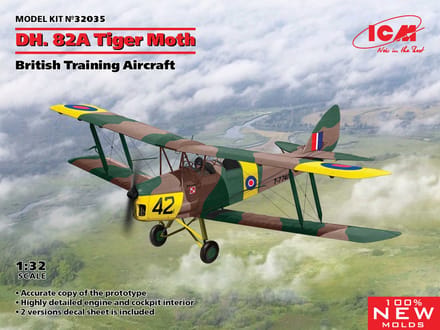 ICM Modelbouwpakket Militaire voertuigen - 32035 DH.82 Tiger Moth - British Training Aircraft Plastic - 1:32 - Modelbouw