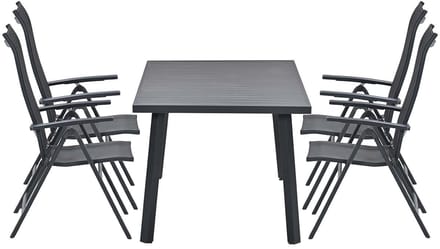 Garden Impressions Osaka verstelbare stoelen 4 stuks + Terni tafel